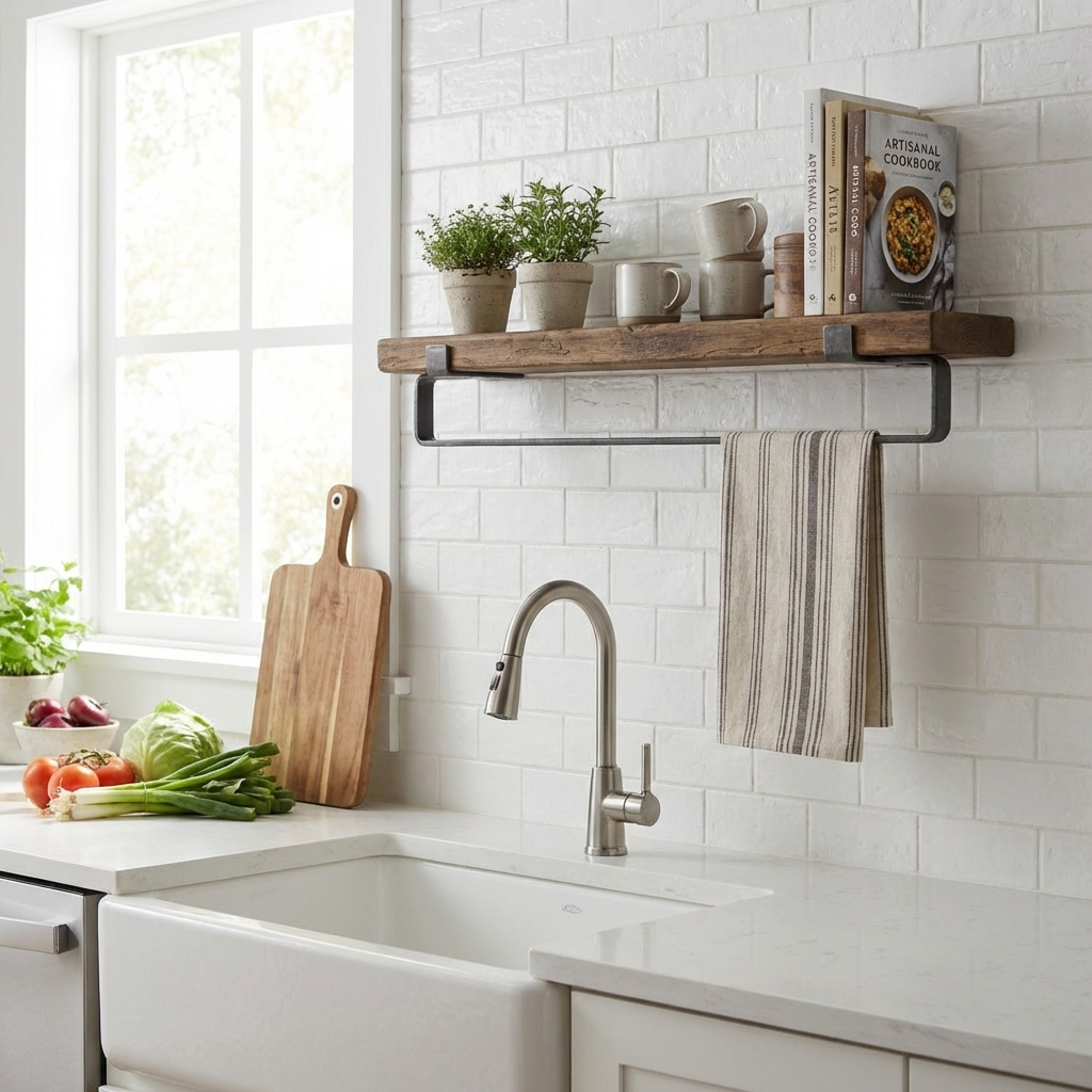 OakLIke Towel Shelf